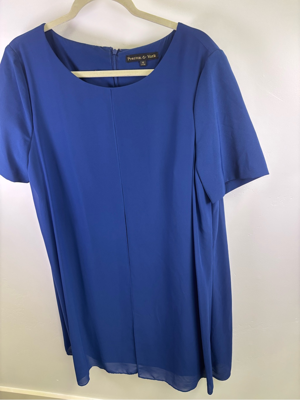 Preston & York Dress Women 16 Royal Purple Polyester Sophisticated Quality
